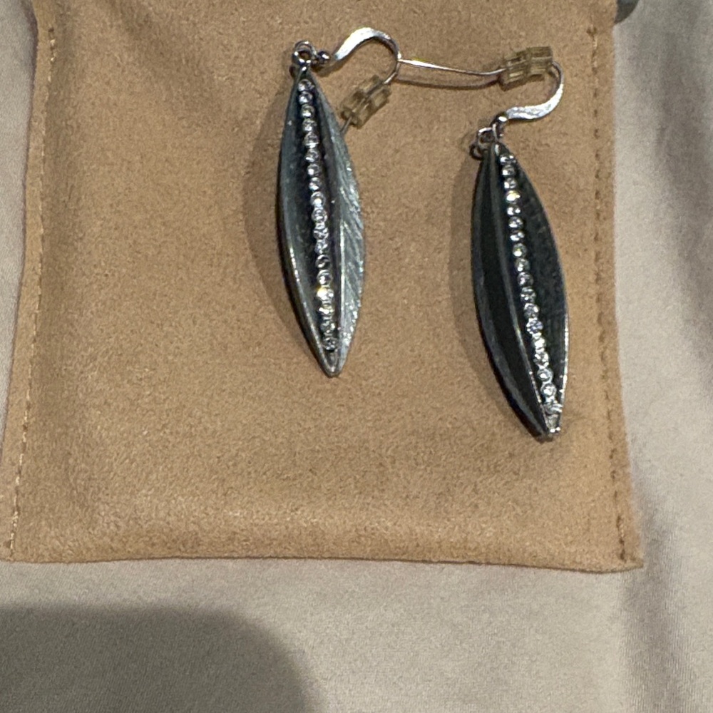 Elegant Silver Earrings with Crystal Accents